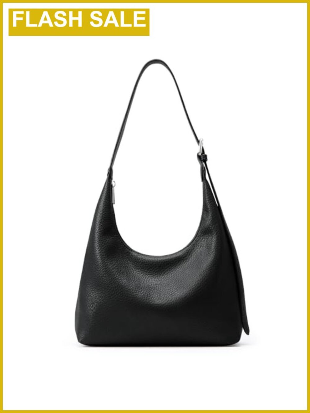 Vegan Leather Crescent Hobo Bag with Adjustable Crossbody Strap